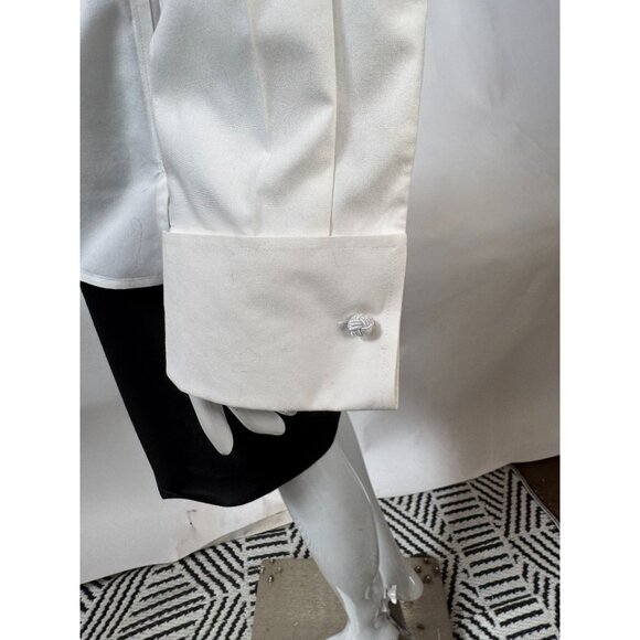 Gold Label Investments Non-Iron White Embroidered Button-Up Shirt 16W 100% Cotto - Picture 7 of 16